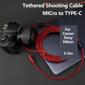 USB C 타입-C 마이크로 5핀 엘보 DSLR 카메라 컴퓨터 테더 촬영 케이블 (캐논 90D Mark II 소니 A7 D5600