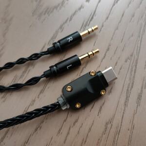 ELFINEAR DAC AMP 앰프 어댑터 동글 케이블 TYPE C to 듀얼 3.5 AUX 오디오파일용