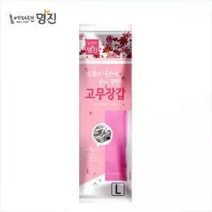 [명진]명진 황토숯 일반고무장갑 대 22x38cm 핑크