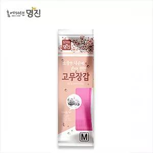 [명진]명진 황토숯 일반고무장갑 중 21x37cm 핑크