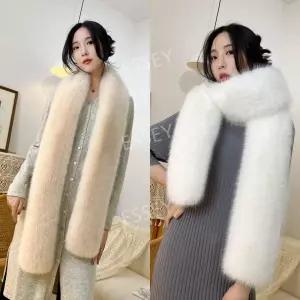 털목도리 목도리 여성용 겨울 넥 롱 숄 스카프 따뜻한 플러시