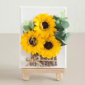 아트박스/플라워트리 해바라기 조화 액자 유칼립 set 25cm 인테리어 장식