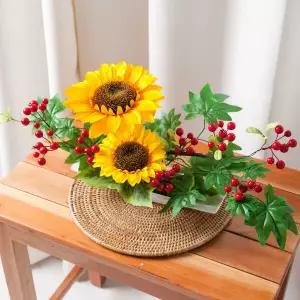 아트박스/플라워트리 해바라기 조화 센터피스 썬플라워수반 set 55cm 장식