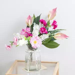 아트박스/플라워트리 거베라 라벤더 조화 화병 안시리움 set 44cm (DIY)