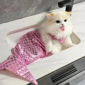 고양이 의상 인어공주옷 꼬리 강아지 인어옷 코스프레