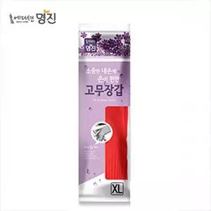 [명진]명진 황토숯 일반고무장갑 특대 22x42cm 레드