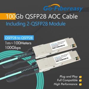 100Gb QSFP AOC 케이블 - 액티브 Cisco, MikroTik, Juniper, Dell, Zyxel..파이버 스위치용