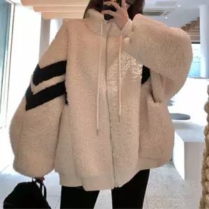 블루종 오버핏 가오리 양털 후리스 집업 뽀글이 겨울 데일리