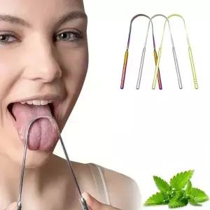U 모양 혀 스크레이퍼 구강 관리 도구 스테인레스 스틸 깨끗한 입 브러시 구취 클리너
