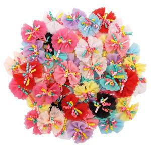 5/10pcs 20pcs 레이스 개 Hairbows 활 볼륨 리본 손질 애완동물 머리 Bowknot 작은 제품 호환 고무 밴드와