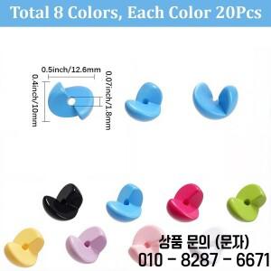 160개 8색 불투명 아크릴 비즈 혼합 12.6x10mm