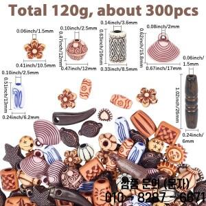 4세트 120G 바로크 스타일 불투명 아크릴 비즈 혼합 모양 색상 11.5~24.5x6.5~15.5x1.5~11mm 구멍: 1~4mm