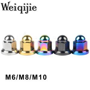 Weiqijie 6pcs 티타늄 너트 M6x1.0mm M8M10x1.25mm 자전거 바이크 오토바이 용 돔