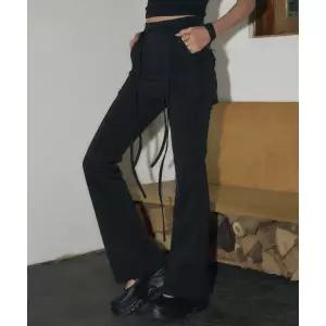 HELENE PARIS 레이어드 스커트 부츠컷 바지 [블랙] 970278