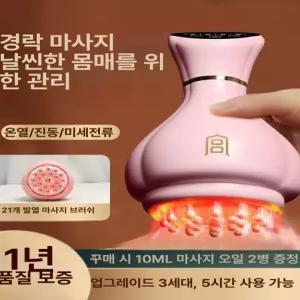 휴대용 마사지기 전동 경락 브러시 두피 어깨 림프 근육이완 미용