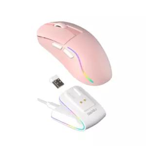 다얼유 충전독 게이밍 마우스 초경량 6버튼 RGB 핑크