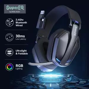 SuperEQ G19BT 2.4GHz 무선 게임용 헤드폰 EKSA Choice의 PC/PS5/Xbox용 마이크가 포함된 초경량 Bluetooth