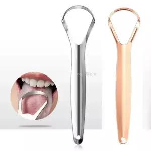 혀클리너 1pc 스테인레스 스틸 스크레이퍼 신선한 호흡 청소 코팅 칫솔 구강 위생 관리 도구