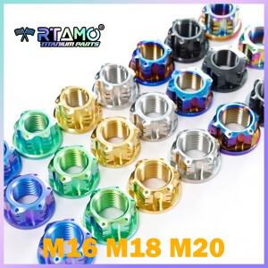 RTAMO Gr5 티타늄 너트 M16 M18 M20 CNC 슬롯 크로스 바이크 오토바이 리어 액슬 스윙 암 1pc
