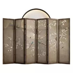 제사 병풍 돌상 모란 소나무 가리개 거실 45x180CM 패널 3-5개 가벽 분리 매화
