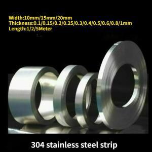 1/2/5 미터 304 스테인레스 스틸 좁은 스트립 너비 10mm/15mm/20mm 두께 0.1mm-1mm 얇은 판
