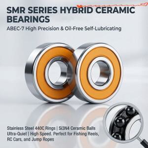 10pcs ABEC7 릴 볼 베어링 5x10x4 SMR105 2RS 세라믹 하이브리드 L1050DDU