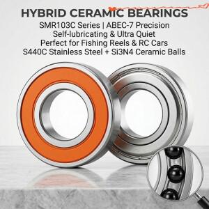 10pcs ABEC7 낚시 릴 베어링 3x10x4 SMR103C 2OS DDU 하이브리드 세라믹 볼 RS