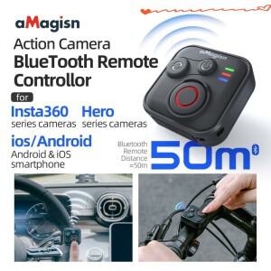 aMagisn 50M 블루투스 리모컨 (Insta360 X5 / Air Ace Pro 2 13 카메라용) iOS 안드로이드 셔터 컨트롤러