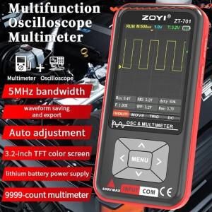 ZOYI ZT-701 2in1 디지털 오실로스코프 멀티미터 5MHz 대역폭 48MSa/s 속도 PC 파형 데이터 저장 휴대용 신