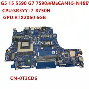 CN-0T3CD6 DELL G5 5590 노트북 마더보드 VULCAN15_N18E 메인 RTX 2060 GPU용