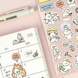 귀여운 스티커 고양이 다이어리 스티커 리무버블 선물
