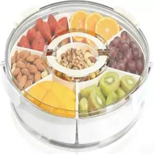 과일 채소 및 피크닉 로드 트립 전자레인지 서빙 뚜껑 식기세척기 파티를 그릇 스낵 정리함을 6칸 1개 위한
