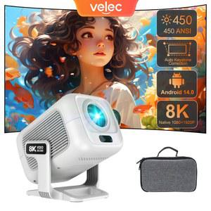 빔프로젝터 벨렉 안드로이드 14 프로젝터 8K 비디오 디코드 미니 450ANSI 1080P 자동 초점 스마트 시어터 휴대용 야외 가방 포함
