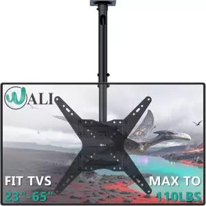 WALI 천장 TV 마운트 조절식 브래킷은 최대 LCD 맞습니다 OLED 블랙에 평면 400x400mm(CM2365) 장착