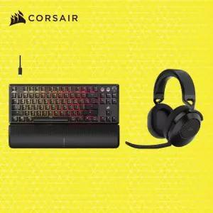커세어 개이머 키보드 헤드셋 세트 저소음 기계식 무선 PC 블랙 MNS