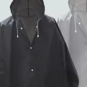 반투명 EVA 우비 장마철 다회용 두꺼운 비옷 남녀공용 후드 방수 야외작업 낚시