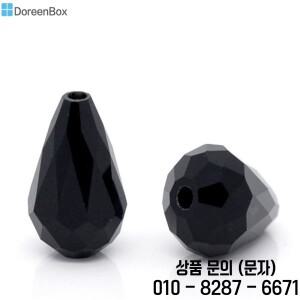 Doreen Box 50Pcs 블랙 크리스탈 유리면 처리 눈물 방울 비즈 5500 11x8mm(B08674) 인기 제품