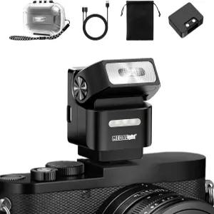 MALTight F2 미니 카메라 플래시 캐논/소니 및 DSLR ZV1/후지/니콘/리코 리모컨(블랙)용 2.4GHz 슈 베이스