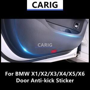 BMW X1/X2/X3/X4/X5/X6 도어 안티 킥 스티커 수정 된 카본 인테리어 자동차 필름 액세서리