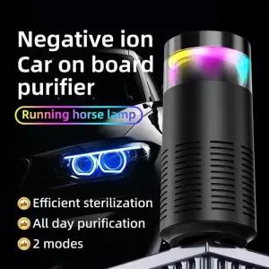 휴대용 차량용 이오나이저 공기청정기 저소음 음이온 발생기 연기/먼지 제거 USB RGB 조명 및 향기 기능