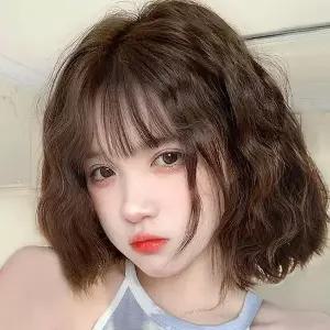 [골드스마일]물결펌 단발머리 통가발 브라운 단발가발 여성가발 단