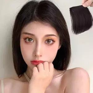 [골드스마일]볼륨업 부분가발 헤어피스 다크브라운 똑딱이가발 앞