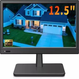 Jexiop 12.5인치 모니터 스피커가 있는 원격 가정용 RV 제어/HDMI/VGA/BNC/RCA 창고 사무실 소형 감시