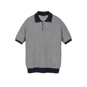 [롯데백화점]질스튜어트 린넨 블렌드 스트라이프 카라 니트 JNSW6B410N3