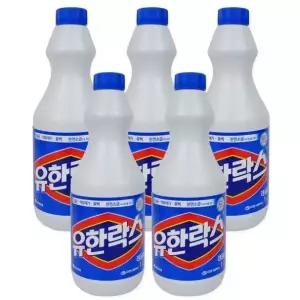 유한락스 표백제 찌든때 묵은때 화장실 곰팡이 청소 1L 5개