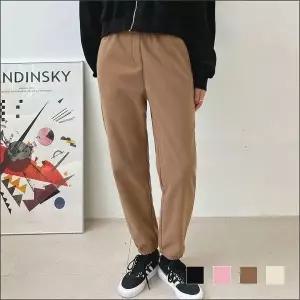 [하프클럽/]기모바지 편한바지 여자 허리밴딩 겨울 4컬러 방한 조거팬츠