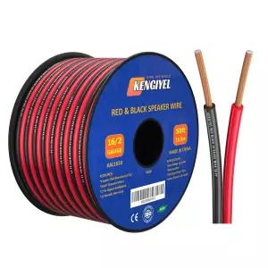 스피커 와이어 16 게이지 50FT 2 케이블 조명 구리 16/2 DC 블랙 도체 알루미늄 12V/24V 유연 연장 전기