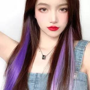 [골드스마일]포인트 브릿지 헤어피스 퍼플 부분가발 컬러브릿지 똑