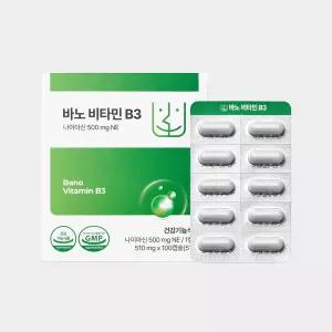 바노 비타민 고용량 B3 500mg (미국산 니코틴산아미드 나이아신아마이드) 100캡슐