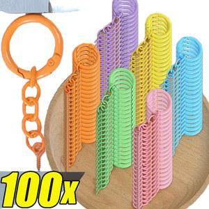 100PCS 다채로운 금속 체인 걸쇠 쥬얼리 액세서리 커넥터 아이 스프링 가방 DIY 체인 버클 스크류 만들기